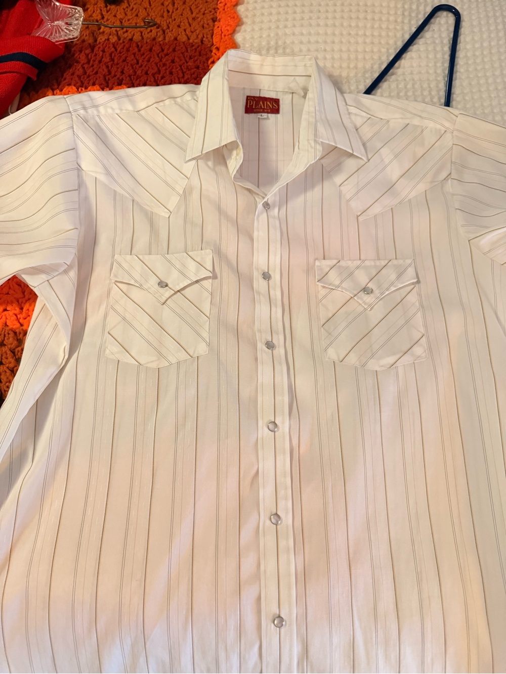 True Vintage Ely Plains White Striped Men’s Casual Button-Down Shirt